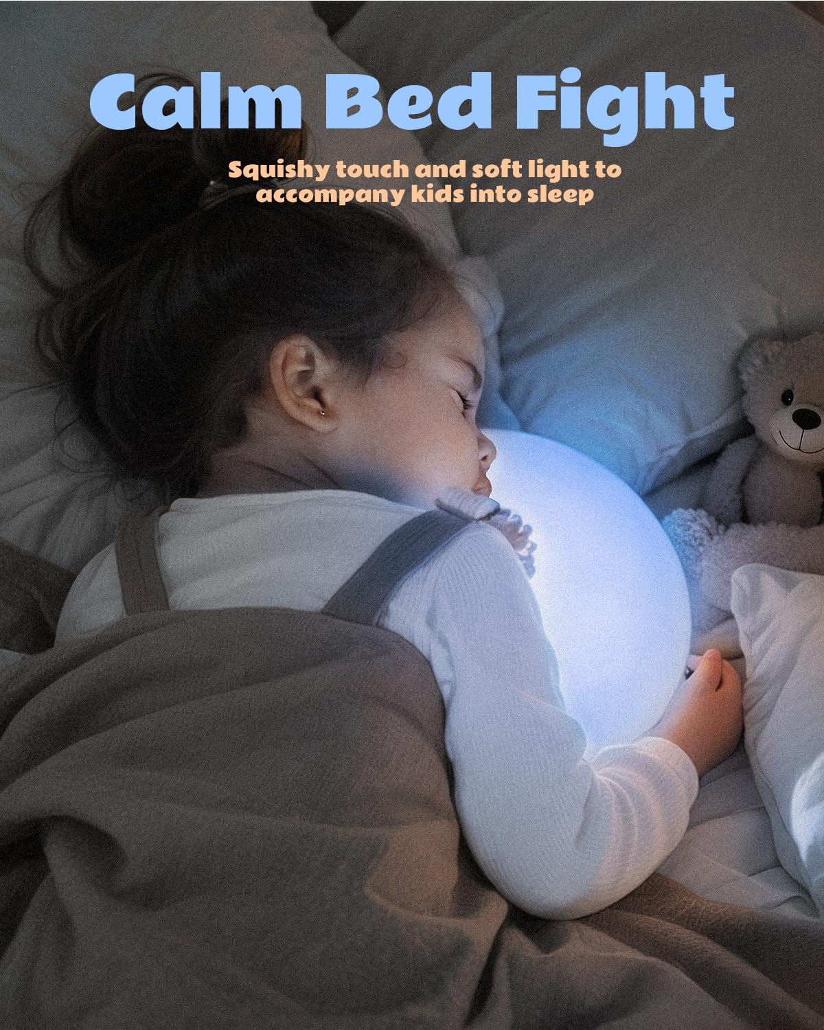 Baby-Nachtlicht, Tippen zum Ändern der Farbe, 29 Modi, Farbwechsel, dimmbar, aus quetschbarem Silikon, tragbare Lampe für Kinder mit Griff mit 5 Helligkeiten, automatisches Dimmen in 30