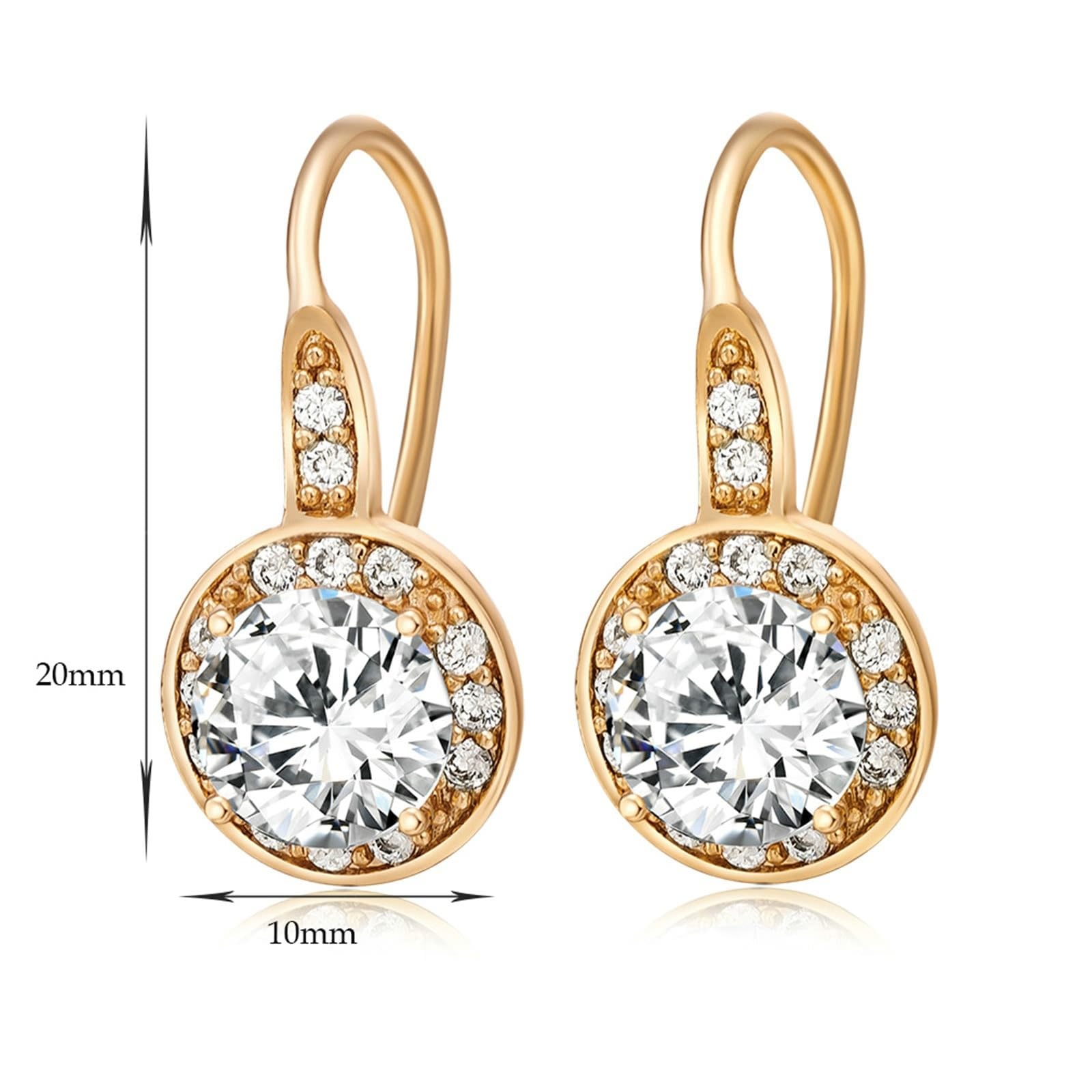 AMDXD Pendientes de oro 375 de 9 quilates, clásicos pendientes con moissanita, oro amarillo de 9 quilates, moissanita, pendientes pequeños