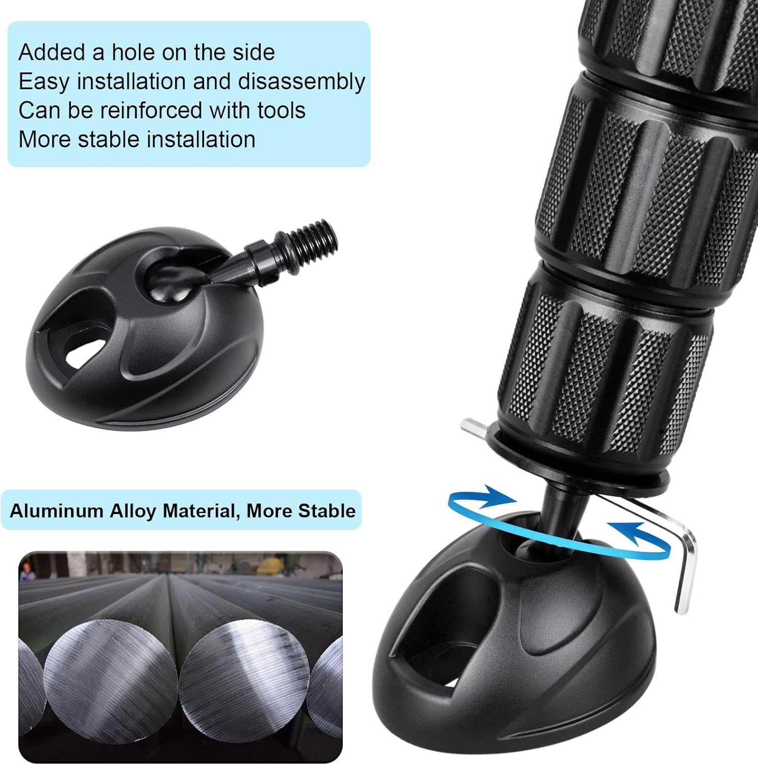 INNOREL AP60 Universal Tripod Feet Pad with 3/8" Screw, Set of 3 Non Slip 60mm Diameter Tripod Monopod Legs Feet Replacement Parts