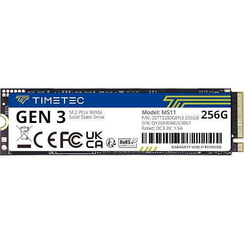 Timetec 256GB SSD NVMe PCIe Gen3x4 8Gb/s M.2 2280 3D NAND High Performance SLC Cache Read/Write Speed Up to 2,000/1,600 MB/s Internal Solid State Drive for PC Laptop and Desktop