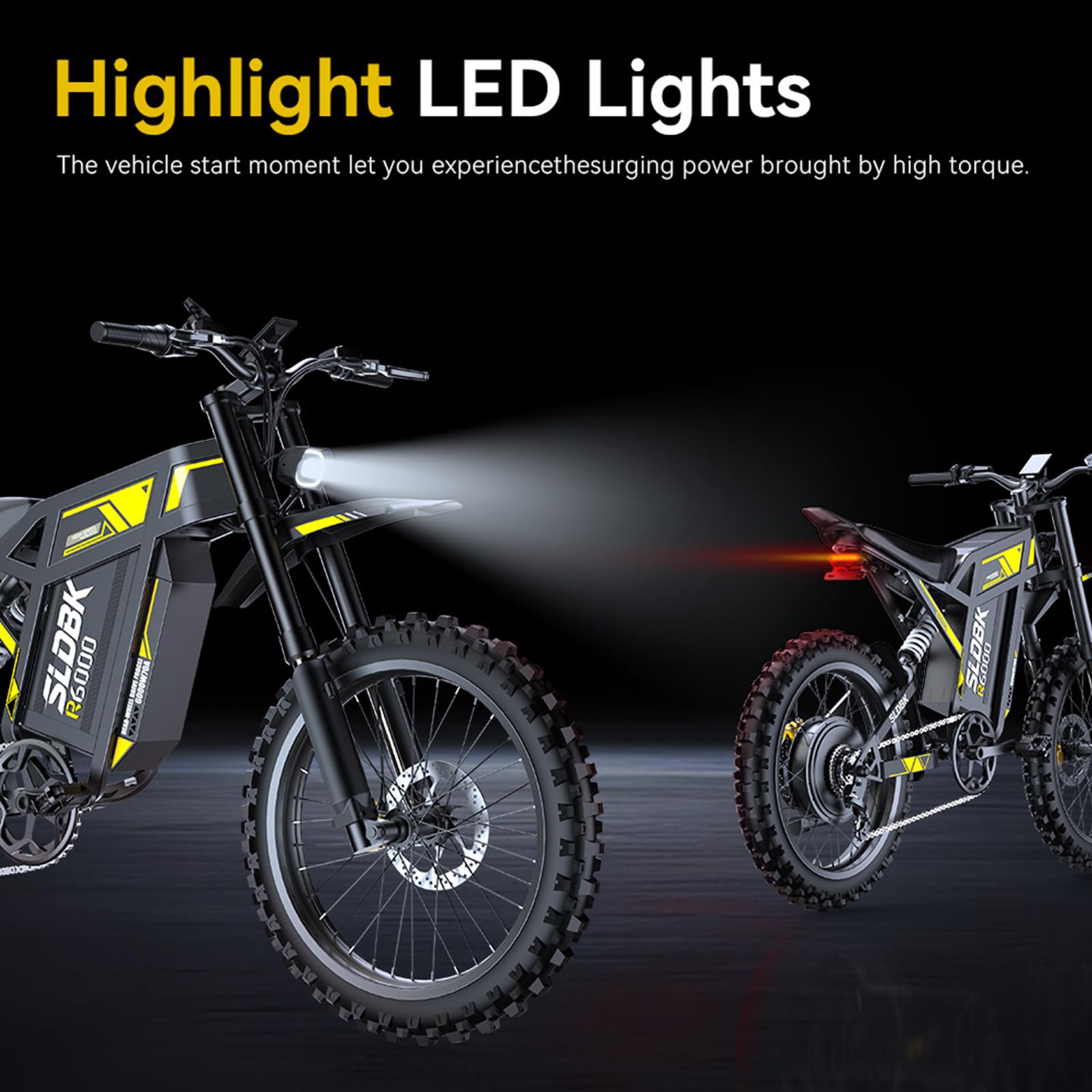 R6000 Vélo électrique Tout-Terrain Adulte, Batterie Amovible 60V 30Ah, Autonomie jusqu'à 75 Miles, Pneus 17", Suspension complète, Freins hydrauliques, Écran LCD, NFC, Shimano 7 Vitesses