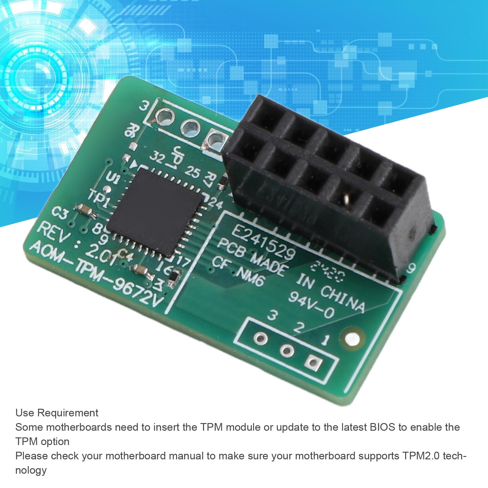 Dpofirs Modulo TPM 2.0 PCB Verde Compatto per Scheda Madre, funzionalità di Alta Sicurezza per Professionisti IT