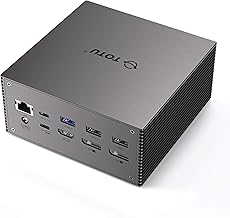 TOTU Upgraded Universal USB-C 4K Triple Display Docking Station with Charging Support for Macbook Pro & Windows Type C Systems (2 4K DP, HDMI, 6 USB Ports, 60W USB PD),Extended Display for macOS
