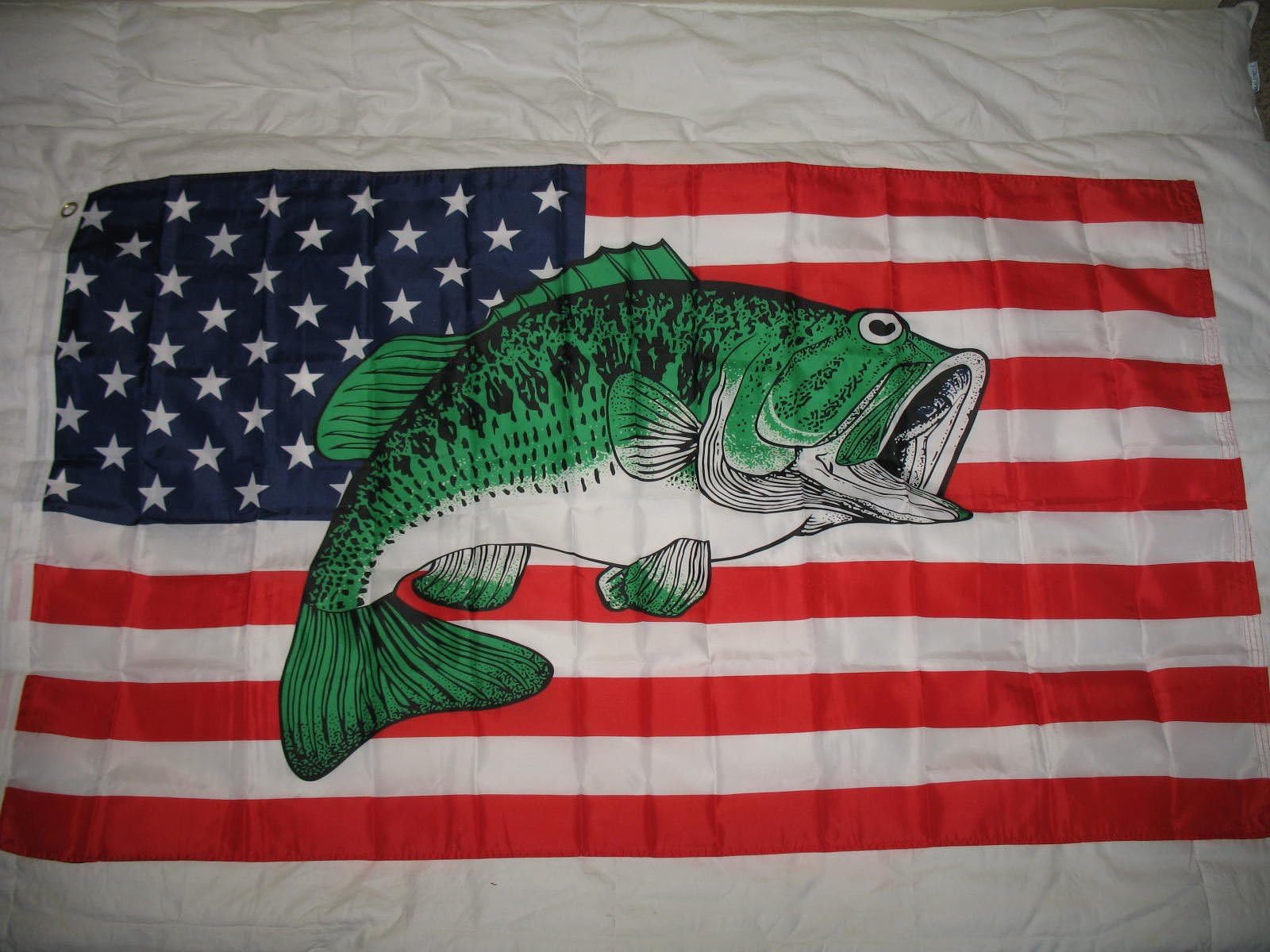 3x5 USA United States Bass Fish Fishermans Flag 3'x5' Banner Brass Grommets