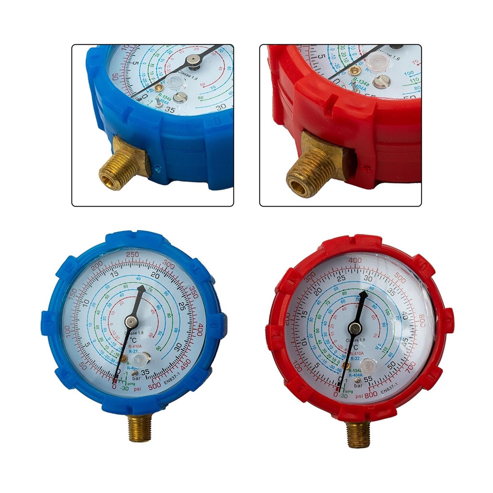 Manometer, R22 R404A R134A R410A Klimaanlagen-Manometer-Set, 2-teiliges Niedrig-Hoch-Messgerät, zuverlässig und langlebig