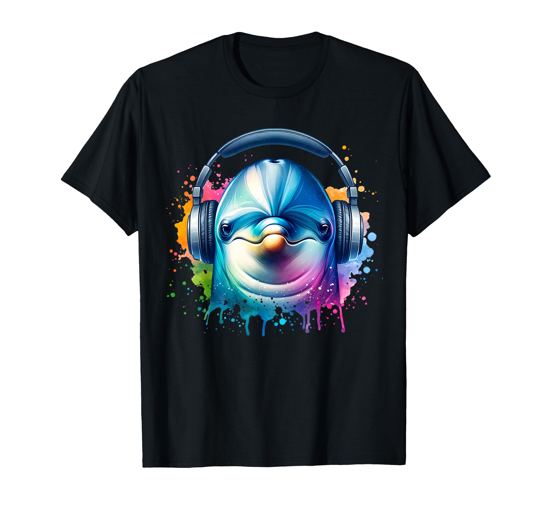 Dolphin With Headphones T-Shirt