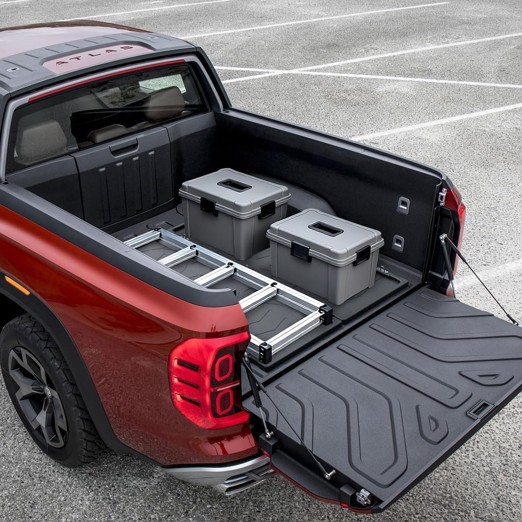 LECARDIO Heavy Duty Slide-Out Truck Bed Cargo Tray Pallet Accessories,Pull-Out Storage Organizer for Pickup Trucks,Fits 5'5" Beds & Longer