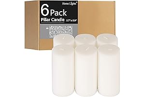 HomeLights Pillar Candles - 3x6 Smokeless, Long Lasting Pillar Candles