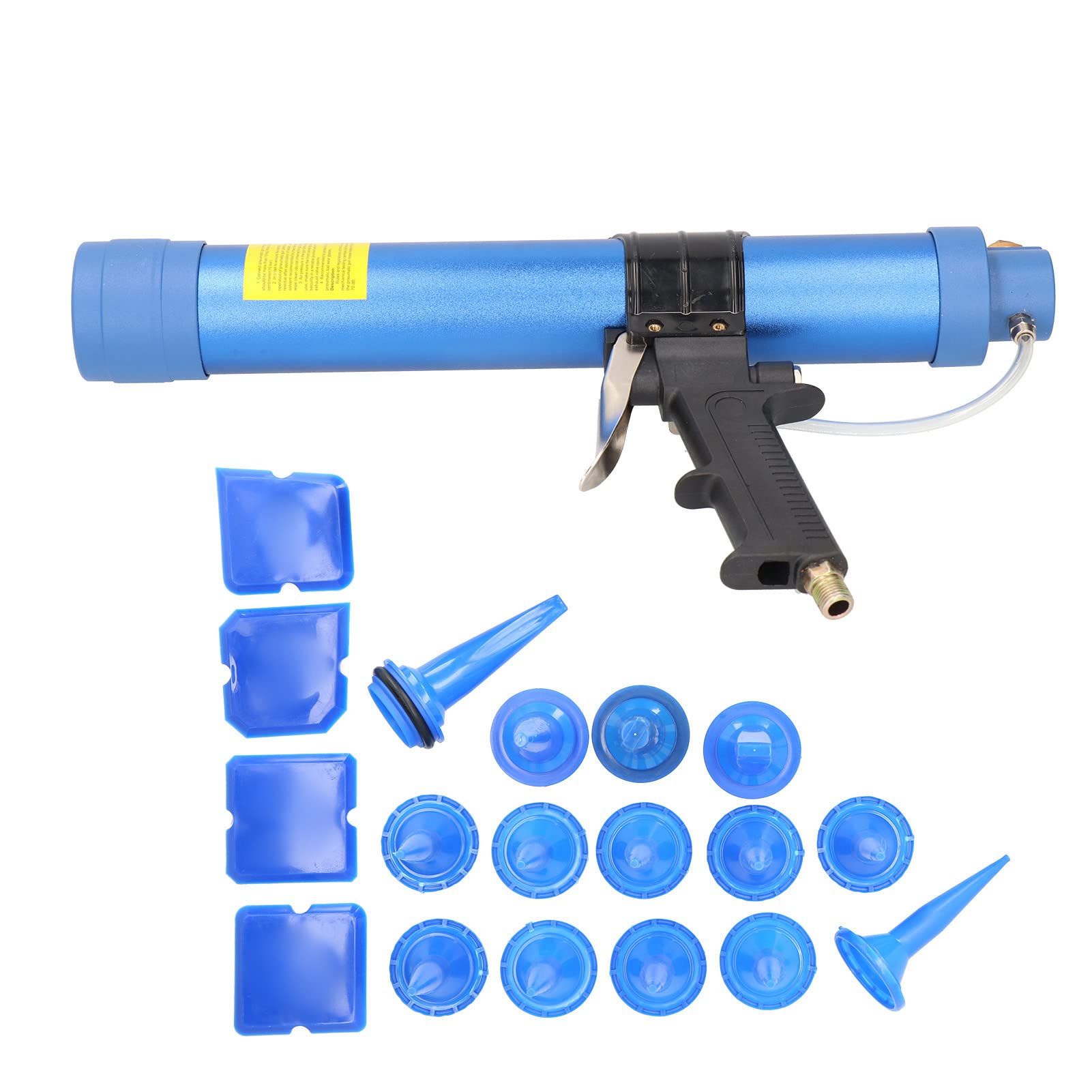Pneumatyczny Pistolet do Klejenia Szkła, Pistolet do Uszczelniania Aluminium 500 Ml 6 Barów z Szybkim Wylotem, Równomiernym Wyjściem, ergonomiczną konstrukcją Uszczelniania Okien