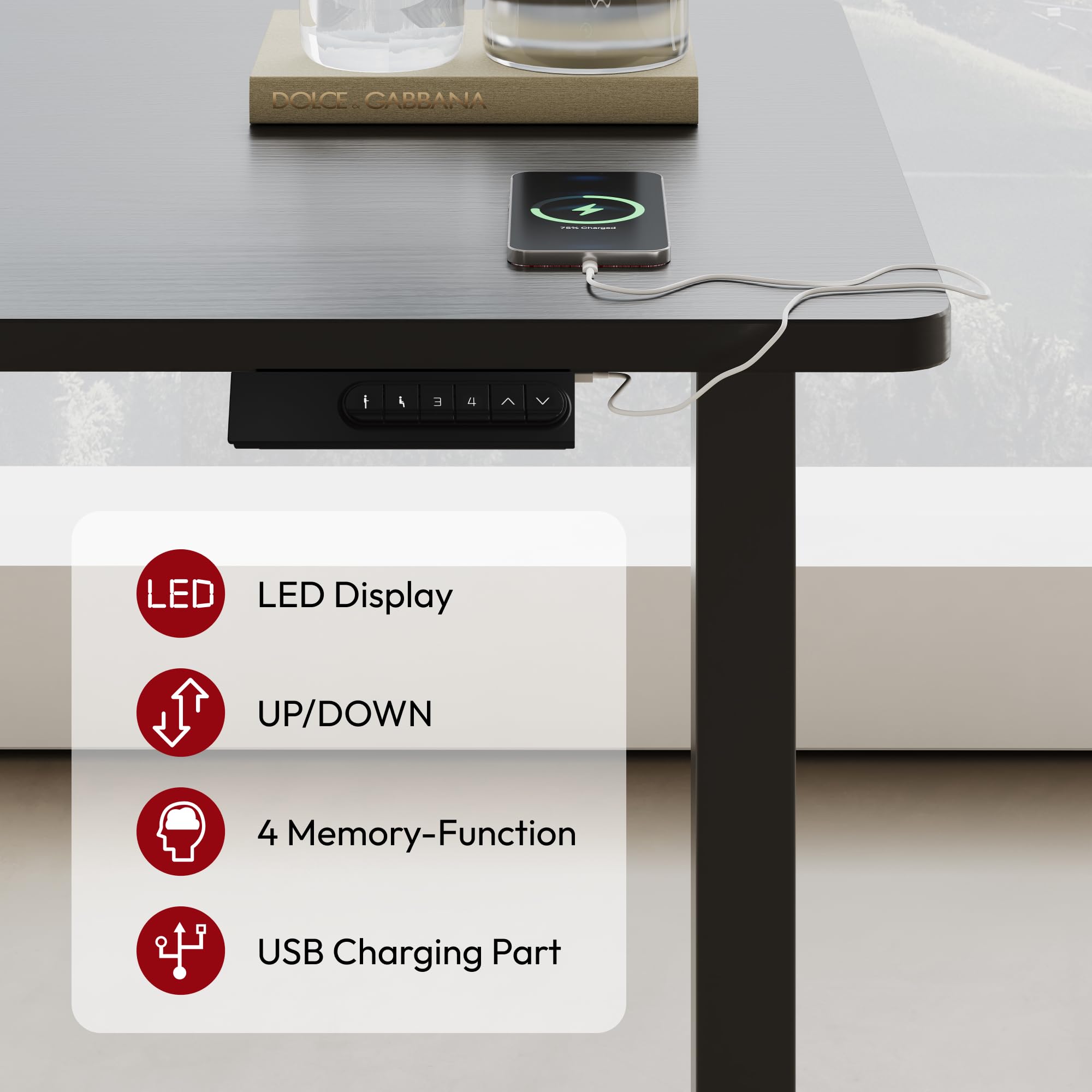 SANODESK Höhenverstellbarer Schreibtisch komplette Tischplatte Schreibtisch Höhenverstellbar Elektrisch Ergonomischer mit Flüsterleisem Dual-Motor 160x80cm