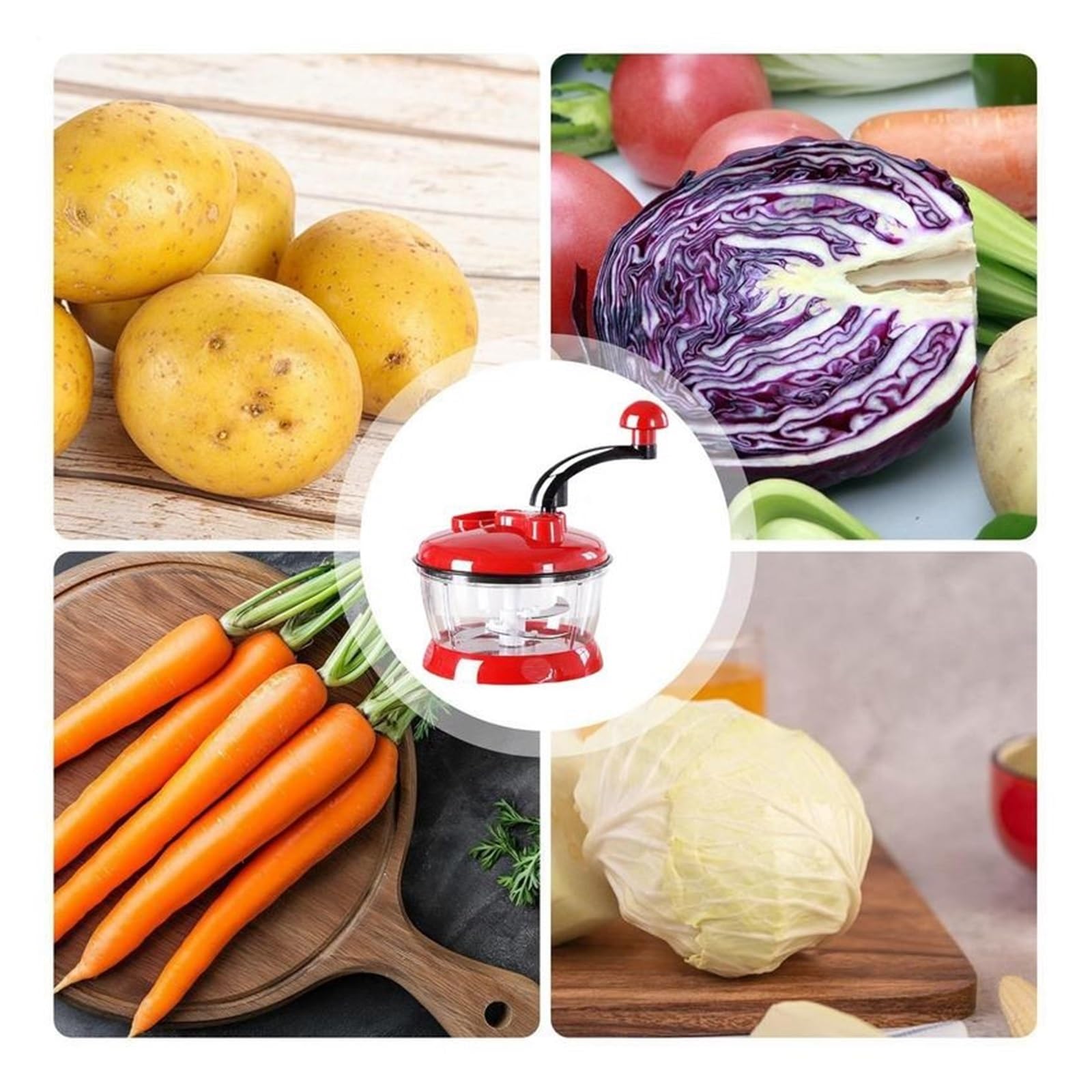 Robuster Zwiebelschneider mit großer Kapazität for Gemüsesalat, Knoblauchpresse, Zerkleinerer, kompatibel for Kochen in der Küche