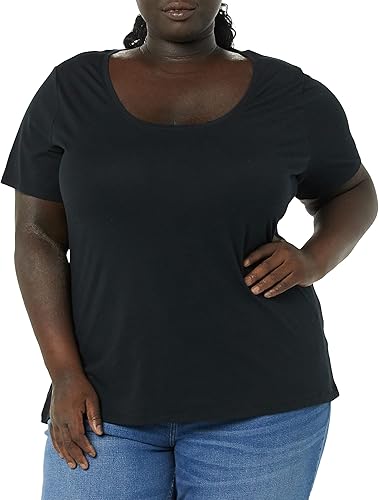 Miniatura 2 de Tienda Essentials Camiseta de manga corta con cuello redondo para mujer (disponible en tallas grandes), paquete de 2