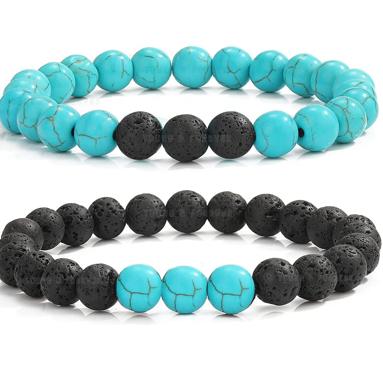 Gift Beaded Bracelets Stone Beads for Women Long Distance Relationships Bracelets Set of 2 Couples Gift bestfriends two matching bracelet Couple Bracelet for Lovers Pair