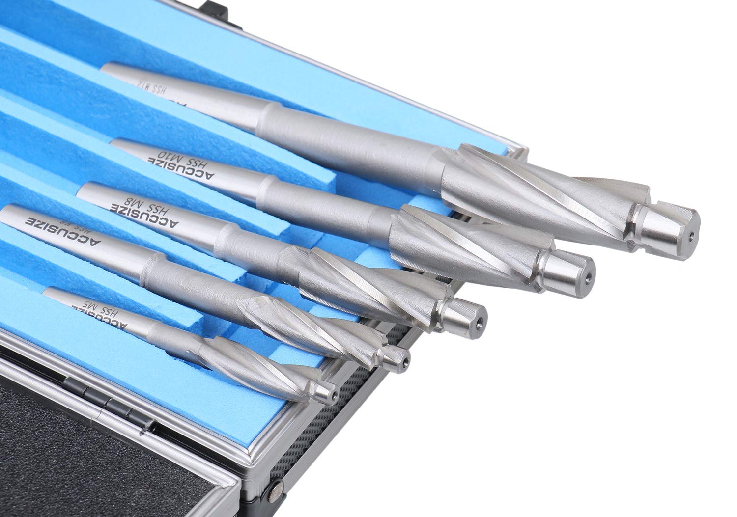 Accusize Industrial Tools Premium Metric H.S.S. Solid Cap Screw Counterbore Set, 3 Flute, Straight Shank, 7 Pc, 509S-007M — Amazon image 6