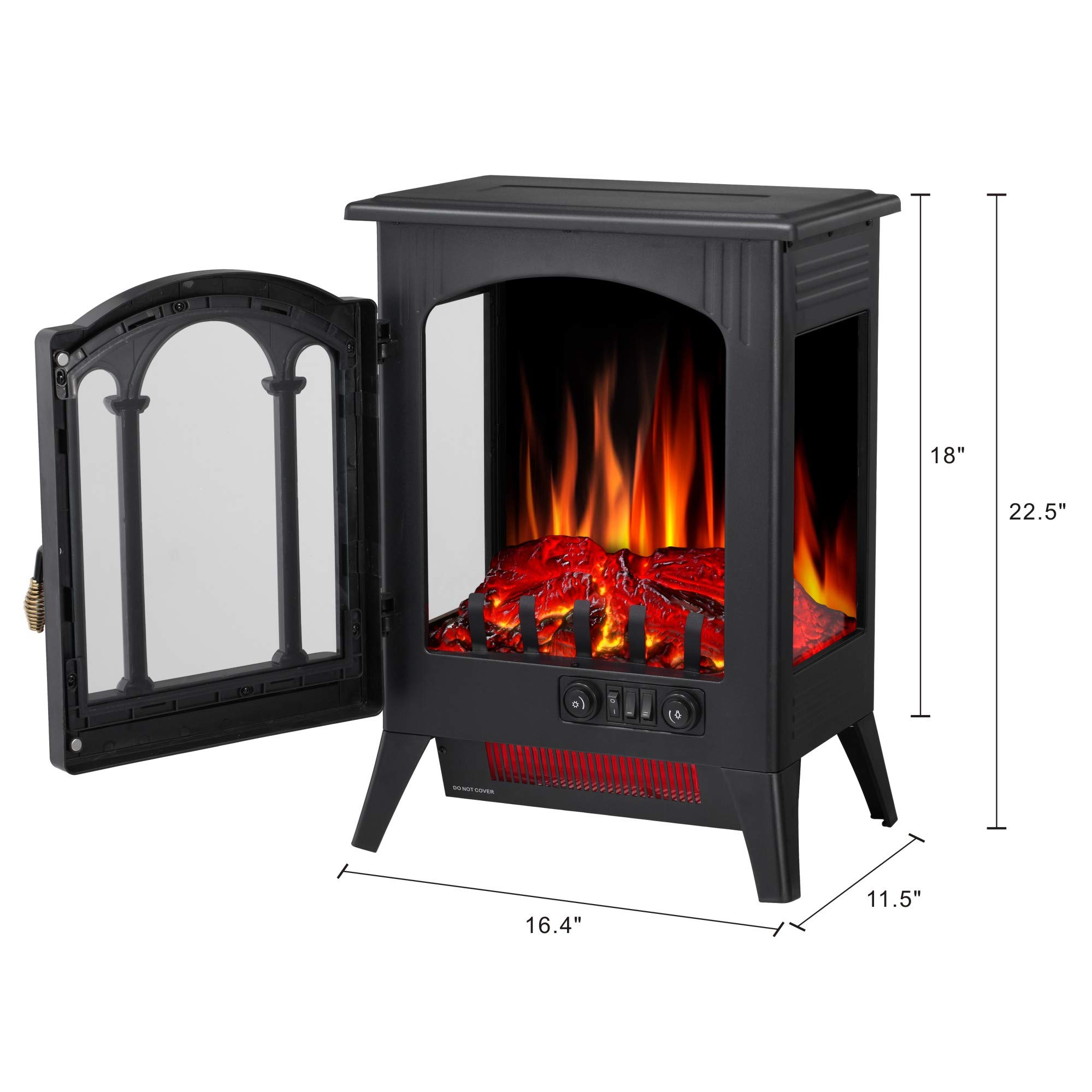 Amazon.com: Joy Pebble Compact Electric Fireplace Heater, Freestanding Stove  Heater with Realistic Flame - ETL Certified - Overheating Protection Small  Spaces Heater - 1000/1500W (16.3 W x 22.8 H) : Home u0026 Kitchen