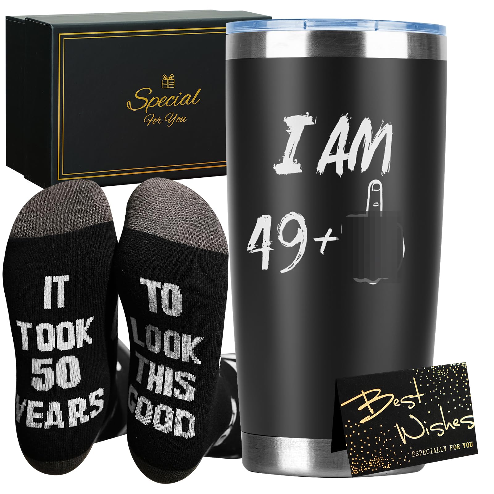 GOENMOOL 50th Birthday Gifts for Men, 20oz Travel Mug for 50 Year Old Man