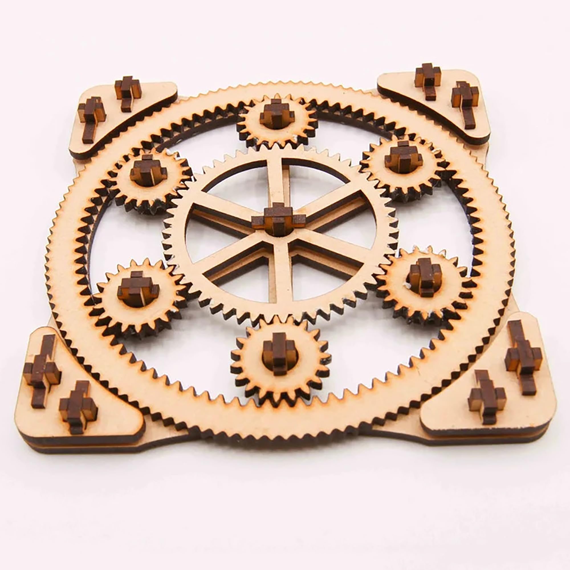 Cliths Wooden Kinetic Coaster Handcrafted Fidget Spinner for Home Decor DIY Paintable Wooden Cutout Stress Relief Toy & Gift for Kids, Family, Friends, Adults 4