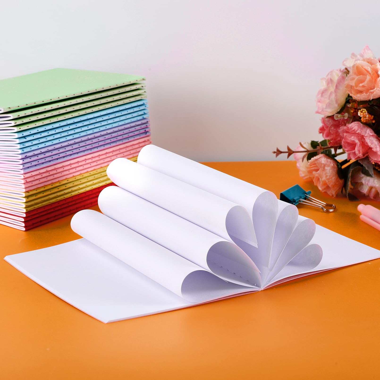 Paquete de 48 mini cuadernos a granel, 4.2 x 5.5 pulgadas, coloridos blocs de notas en blanco, cuaderno de bolsillo pequeño, mini blocs de notas sin forro para escribir, dibujar bocetos (6