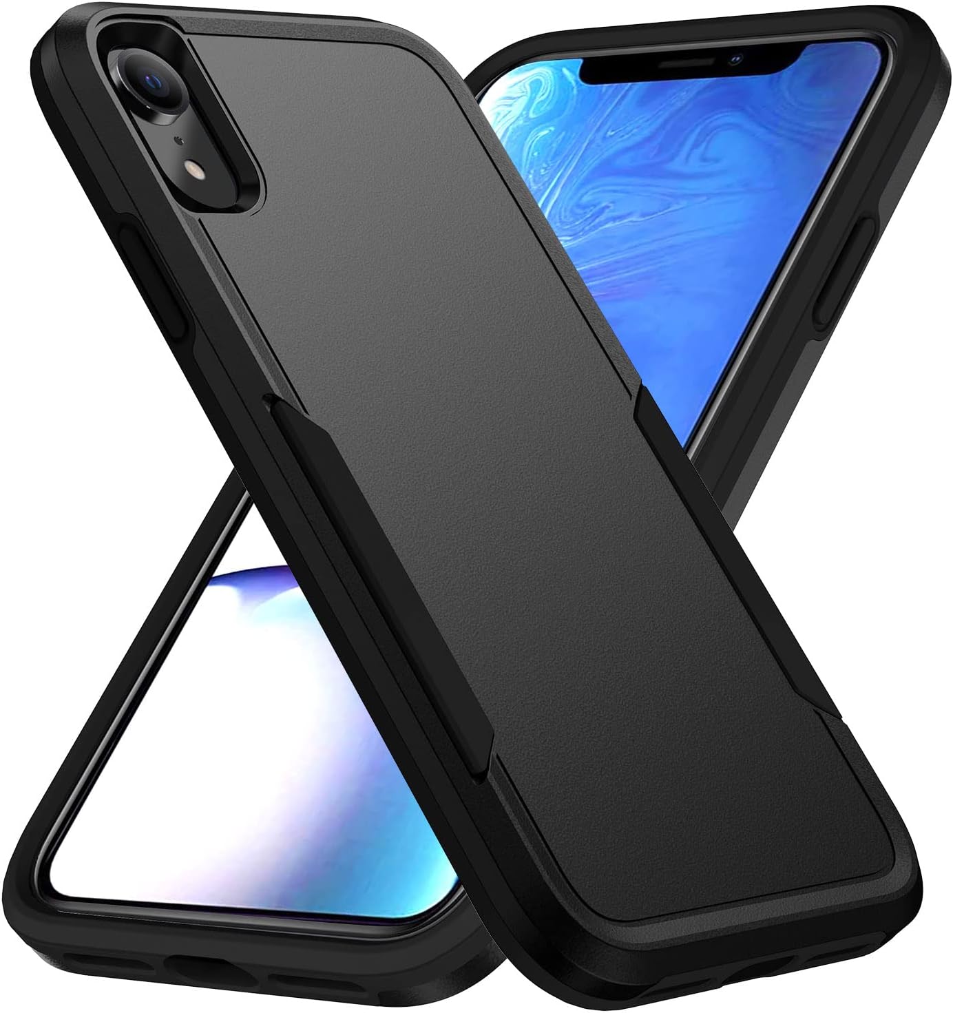 Designed for iPhone XR Case, Heavy Duty Protection Shockproof Dropproof Dustproof Anti-Scratch Phone Case Cover for iPhone xr -Black