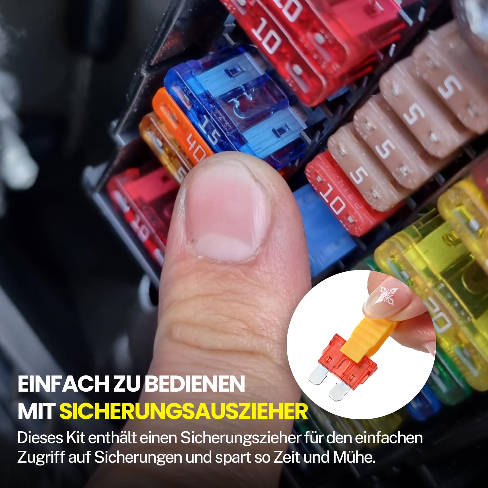 460 Stück Auto Sicherungen Set Umfassend - KFZ Sicherungen Standard, Mini, Micro und Micro2 Flachsicherungen (2A-40A) mit Sicherungszieher für PKW, Wohnmobil, LKW, Motorrad und Boote