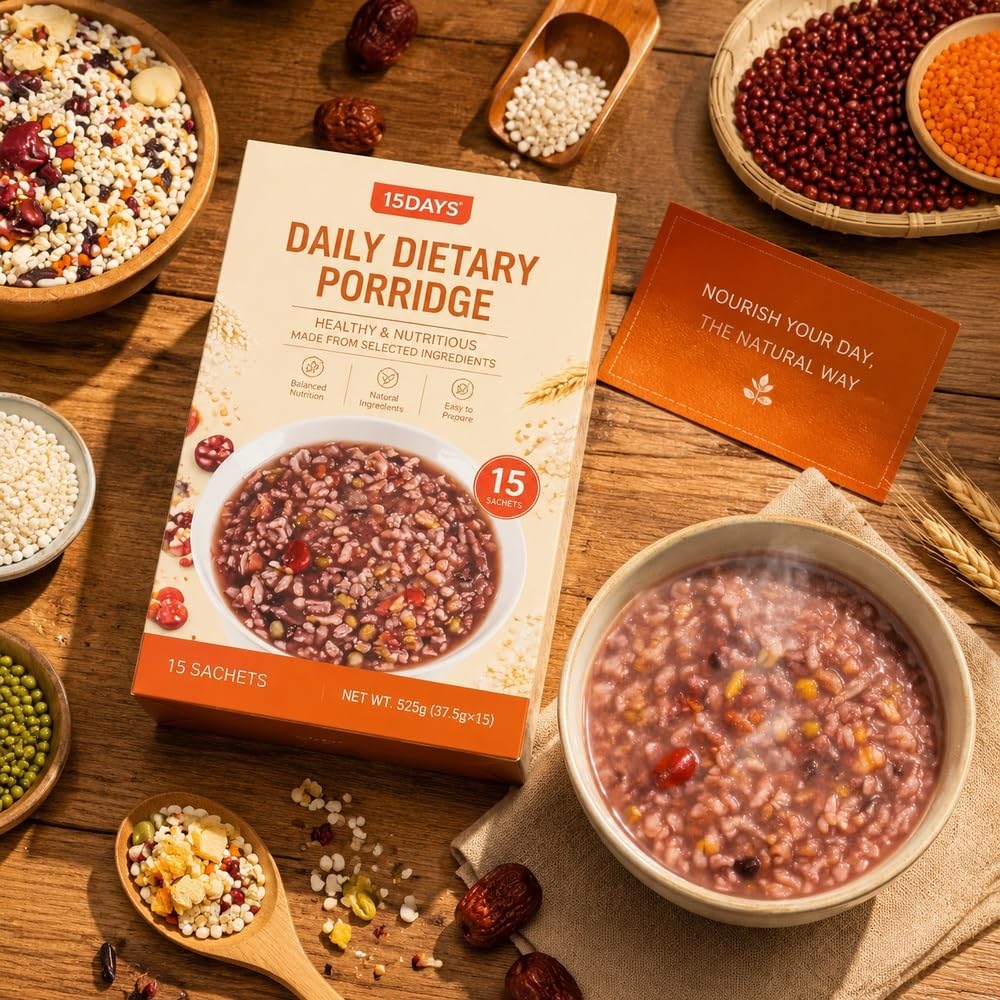 Set de regalo de gachas de cereales variadas for 15 días, 1500 g, mezcla de sopa de arroz natural de varios tipos