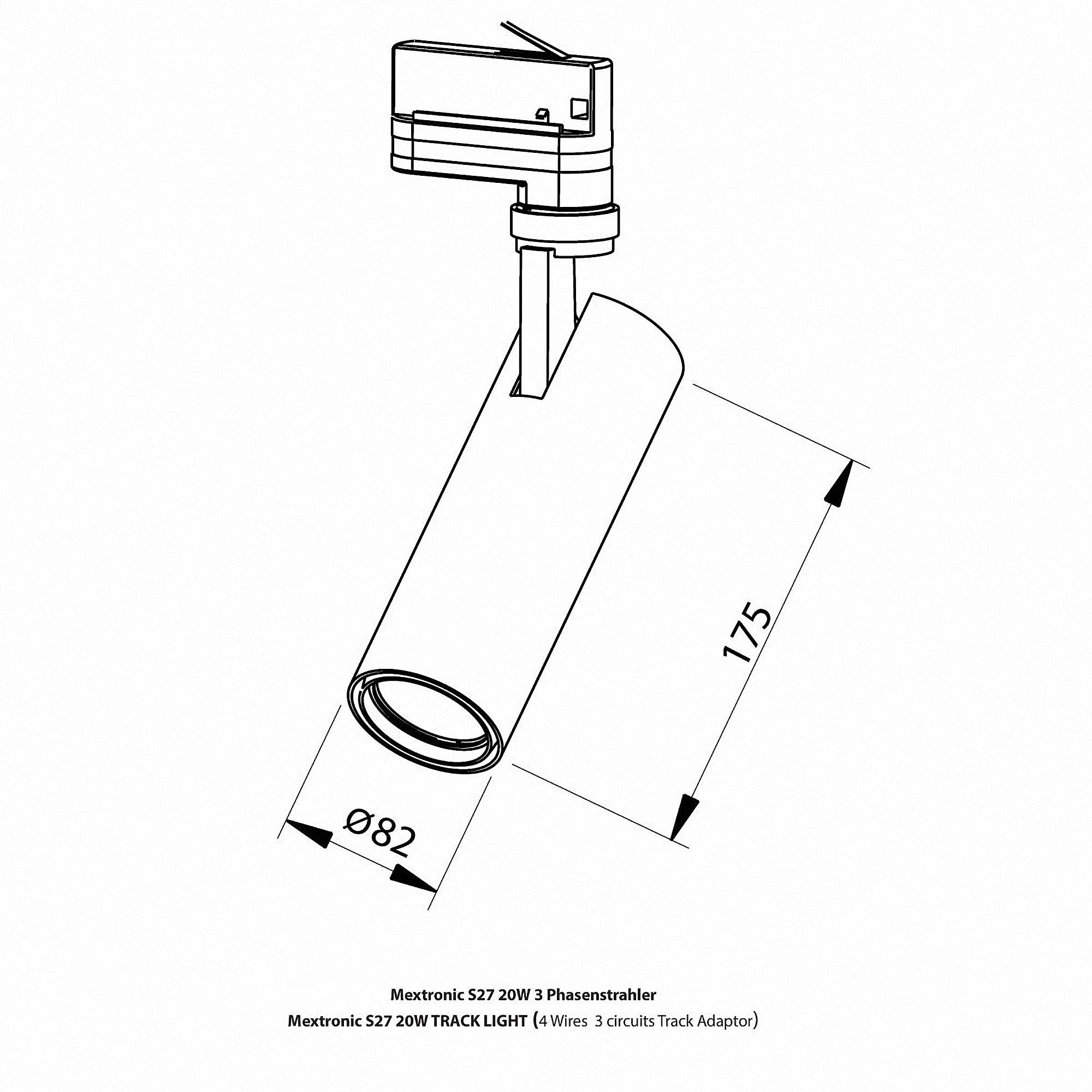 Mextronic 3-Phasen-LED-Strahler für Stromschienensyteme: 20W, Ø 82mm (Neutralweiß)