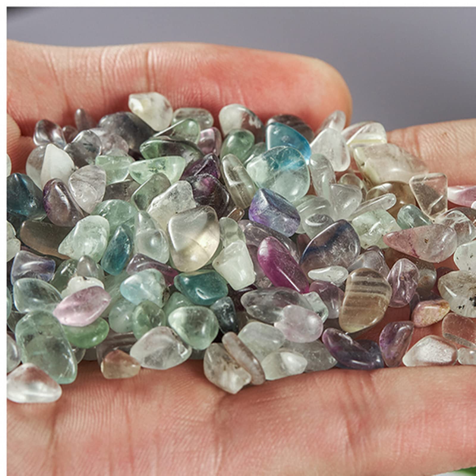 Fluorite Pierre Concassée Feuille de Quartz Cristal Naturel, Utilisé pour Gravier d'Aquarium, Verre de Mer, Sable de Roche, Aquarium de Poisson et Tortue, Décoration Plante Air (0,5 kg)