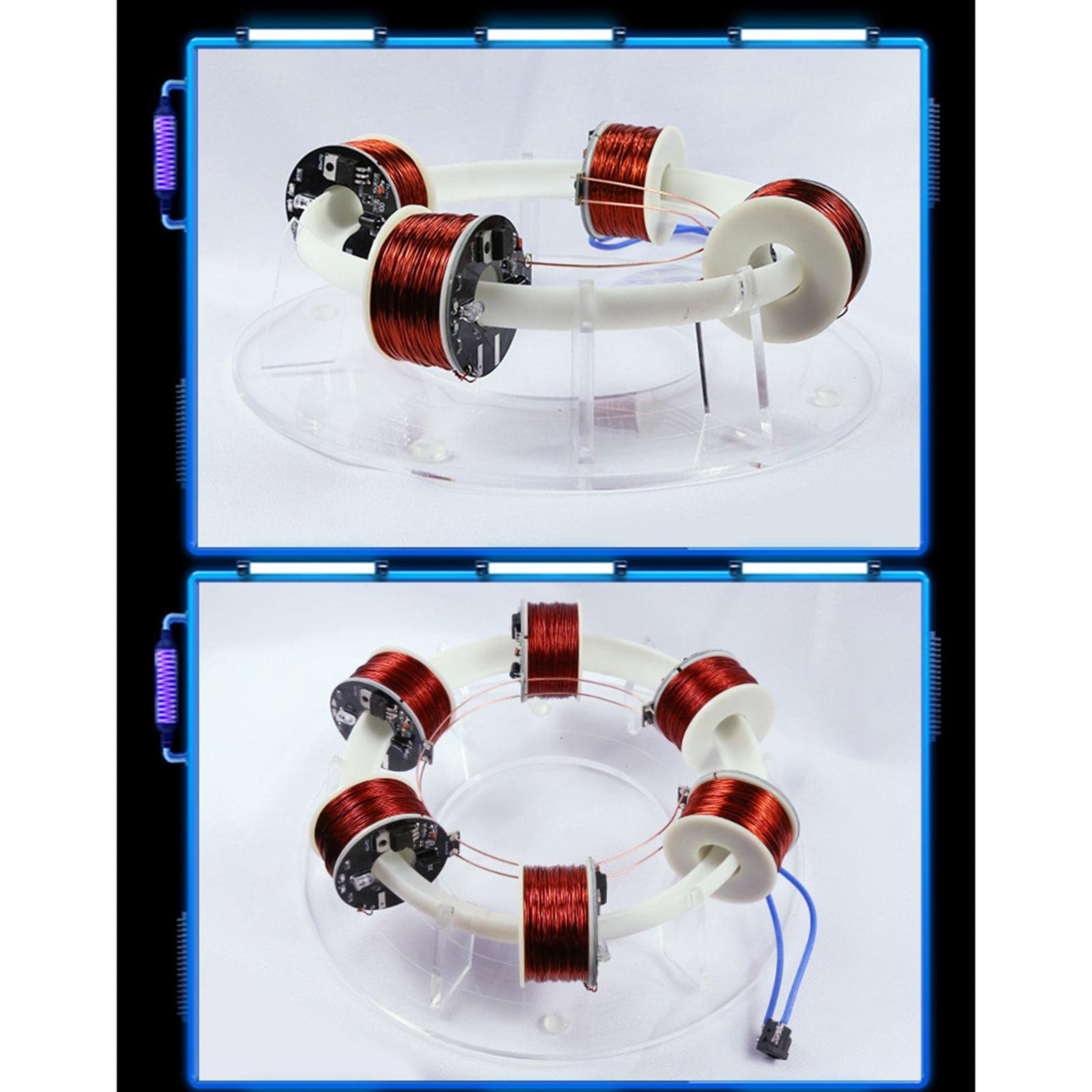 Ringbeschleuniger Experimentierset Physik DIY Magnetspielzeug Kreatives Wissenschaftsmodell Unmontierter Bausatz mit Innovativem Schaltkreis für Jugen, 6 Spule