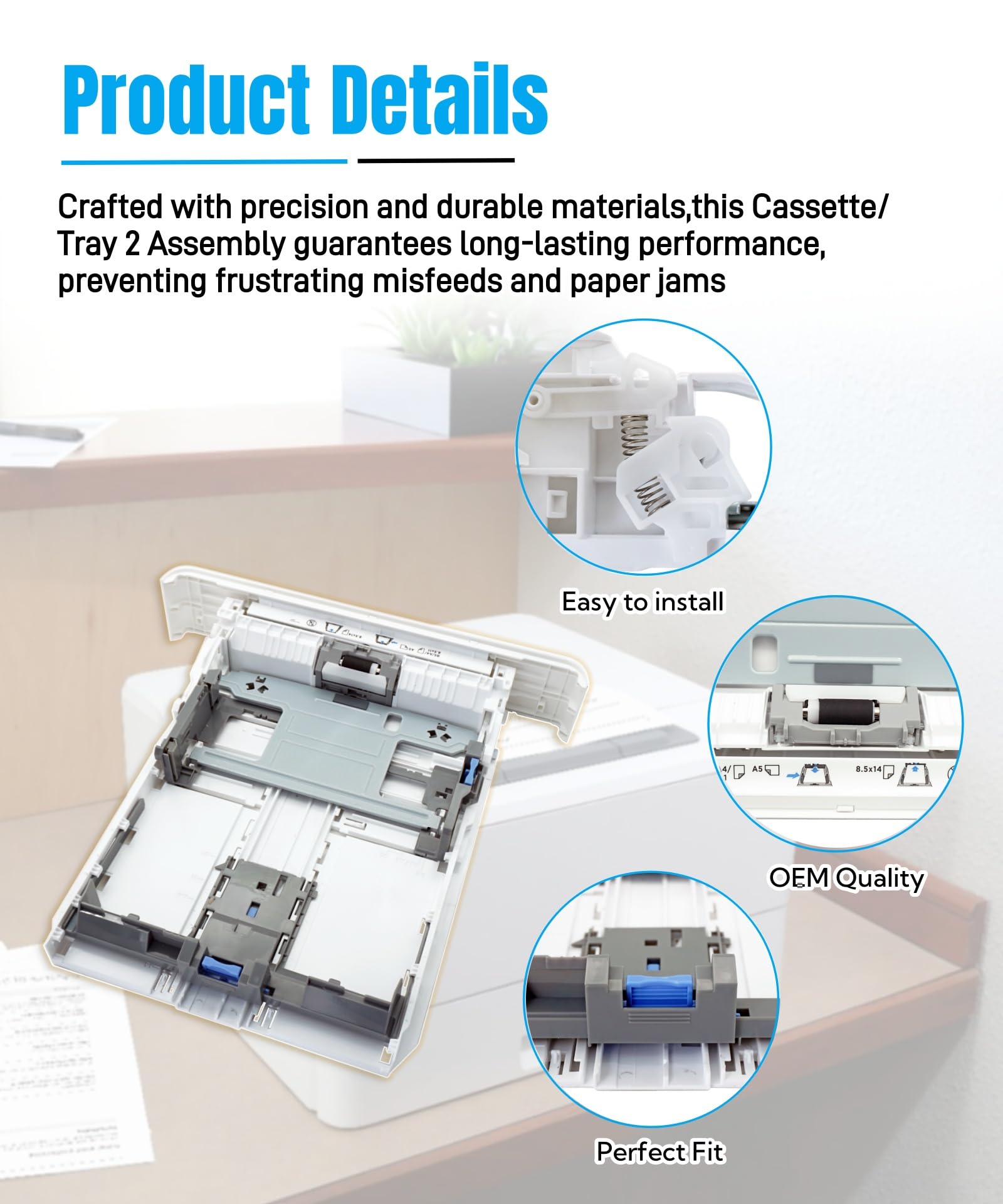 Vassoio carta 2 pezzi per HP Laserjet Pro M402n M402dn M403d M403dn M404n M405 M429dw M329 M304 M305 M426fdw M427dw, capacità 250 fogli