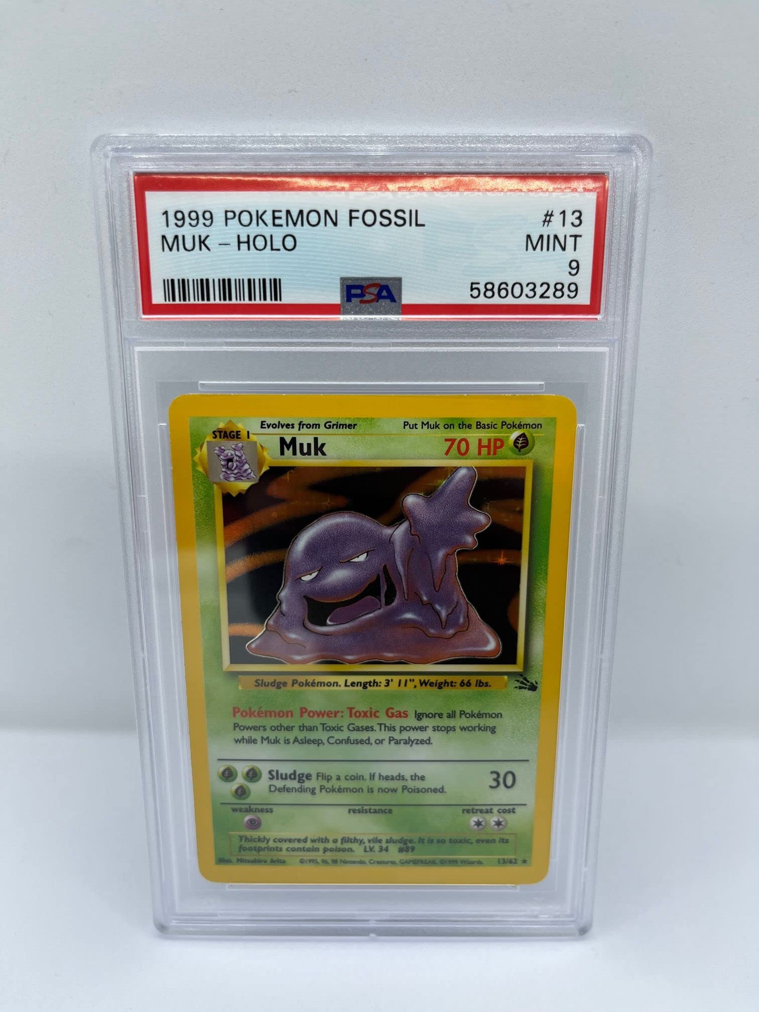 Muk 13/62 PSA 9 Graded Rare Pokemon Card (1999 Pokemon Fossil) +  TitanCards® Toploader: Amazon.de: Toys