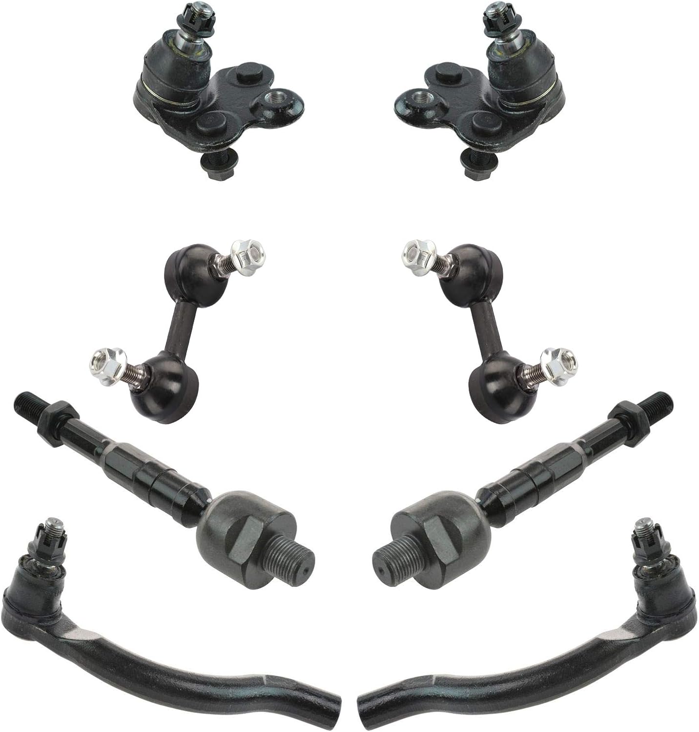 TRQ Front Steering & Suspension Kit Ball Joint Sway Bar Stabilizer Link Tie Rod Compatible with 2006-2011 Honda Civic