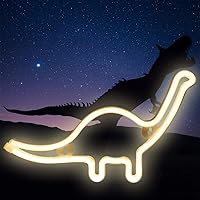 Vista 3 de Letreros de neón con forma de dinosaurio, luces LED de neón para decoración de pared, funciona con bateríasUSB, lámpara de barra para el hogar