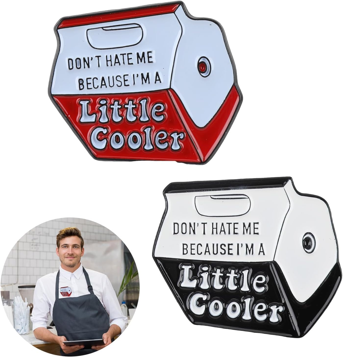 Cute Enamel Cartoon Pins for Hats, Don't hate me because I'm a Little Cooler Words Design Brooch Lapel Pins, Emotional Expression Vintage Badges for Boy Girls Kids Backpacks Bags (8 Pcs Pin)