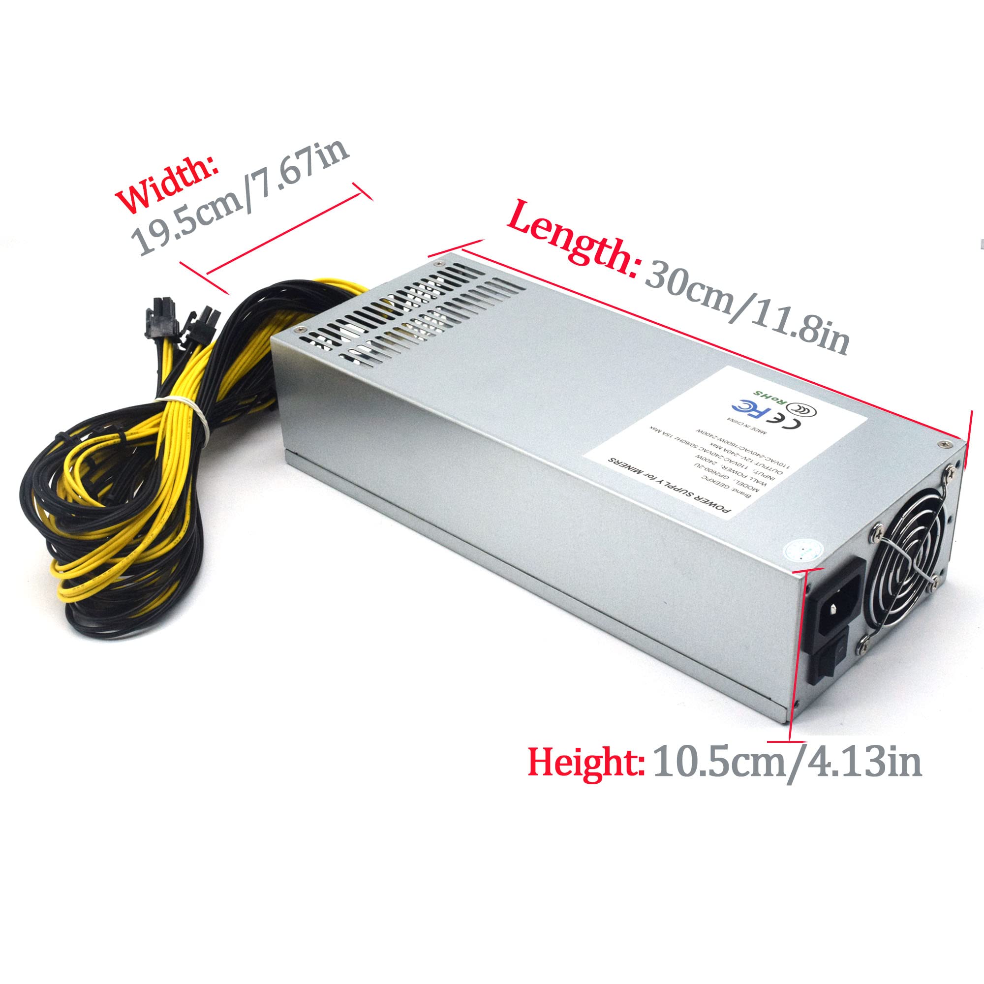 Mining Power Supply 2000 W Supports 8 GPU for Bitcoin Ethereum Miner ATX  Power Supply 12 V Mining BTC ETH Power Supply: Amazon.de: Computer &  Accessories