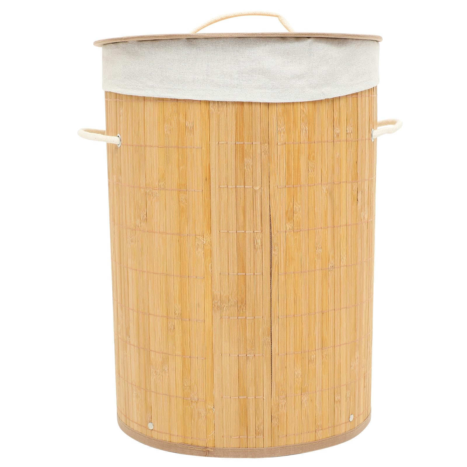 HOMSFOU Cesta para la ropa sucia, contenedor para la ropa sucia, soporte para la ropa sucia, cesta para ropa con tapa, bambú, 35x35x50 cm, baño o lavandería