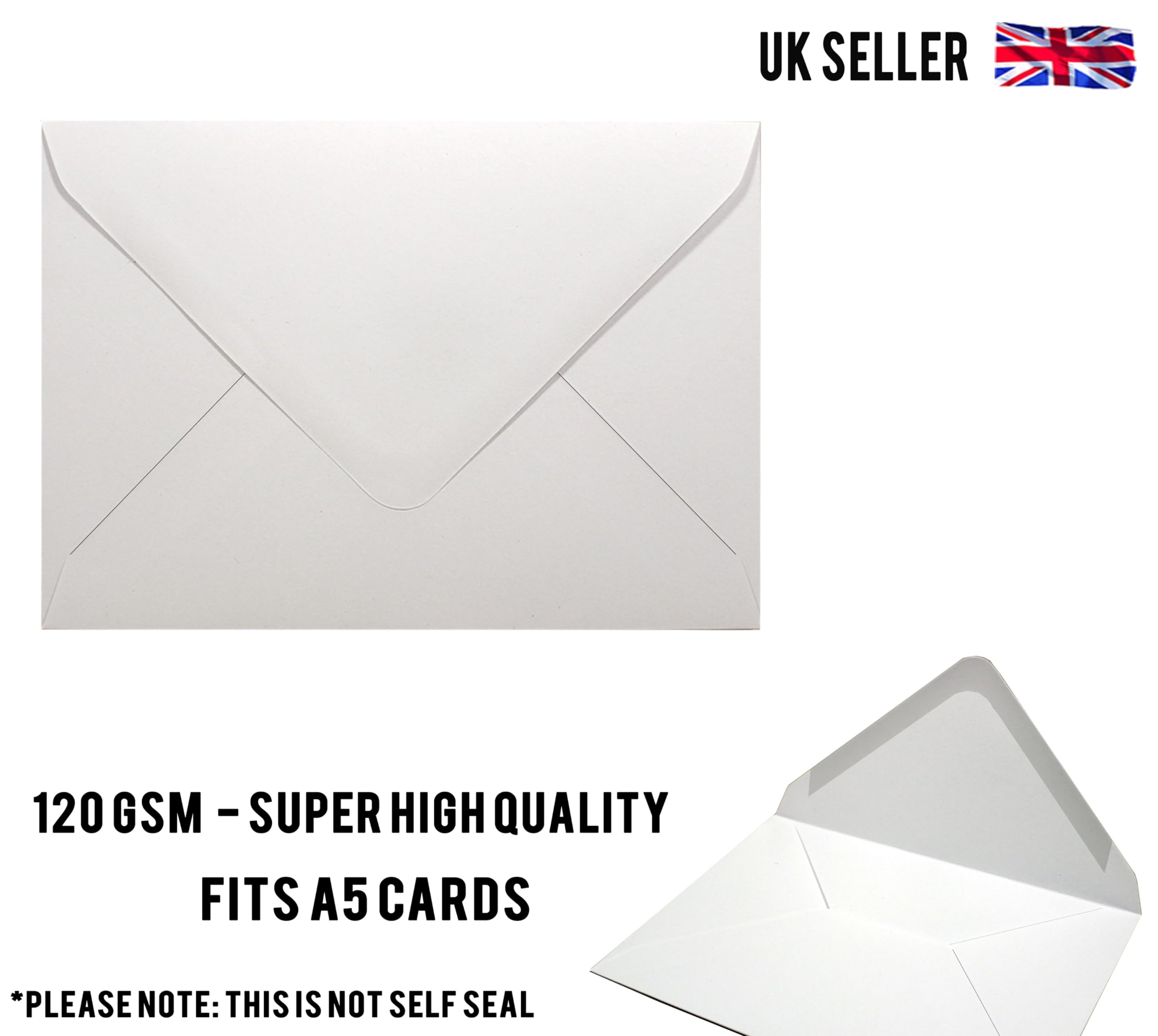 (Choose Pack) C5 / C6 Gummed Flap Envelopes Pure White (120 GSM) - Greeting Gift Cards Weddings Florists Invites (160x C5 Envelopes) - Image 4