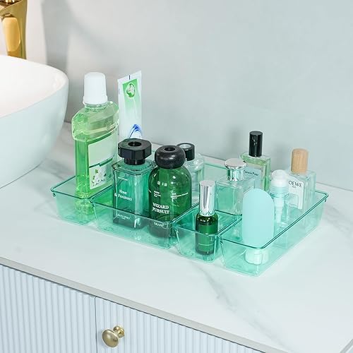 Miniatura 7 de Organizadores de cajones de escritorio de cocina, almacenamiento para oficina, pequeñas bandejas de acrílico para maquillaje, cajones de baño,