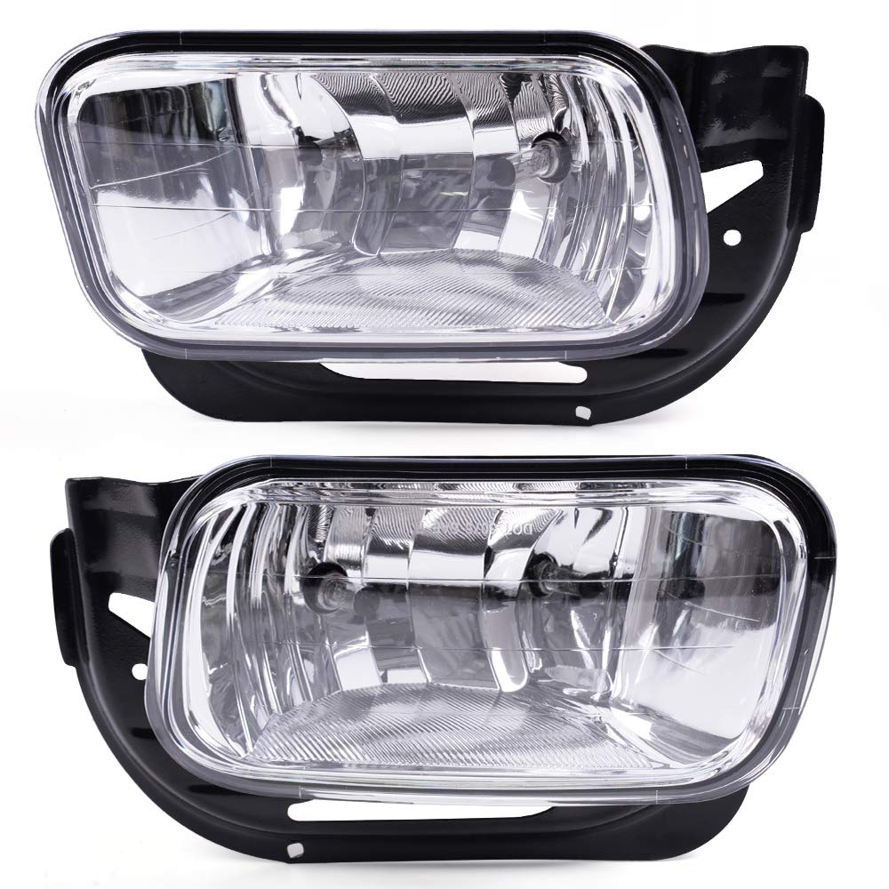 PIT66 Front Bumper Fog Lights Compatible with 2009-2012 Dodge Ram 1500/2010-2018 Dodge Ram 2500 3500 2PCS Front Left & Right Clear Lens CH2594102, CH2595102, 55372734AB