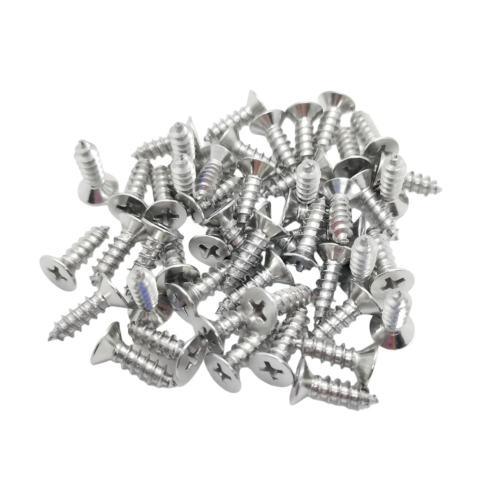 M5 Stainless Steel Screws 12mm, Self Tapping Flat Countersunk Head Wood Screw, Hardware Fasteners, Pack of 50