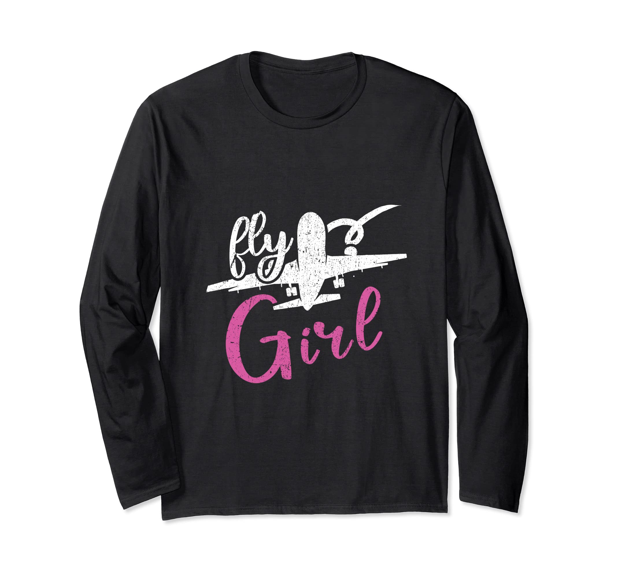 Women's Airplane Aviation Lover Aircraft Fly Girl Long Sleeve T-Shirt
