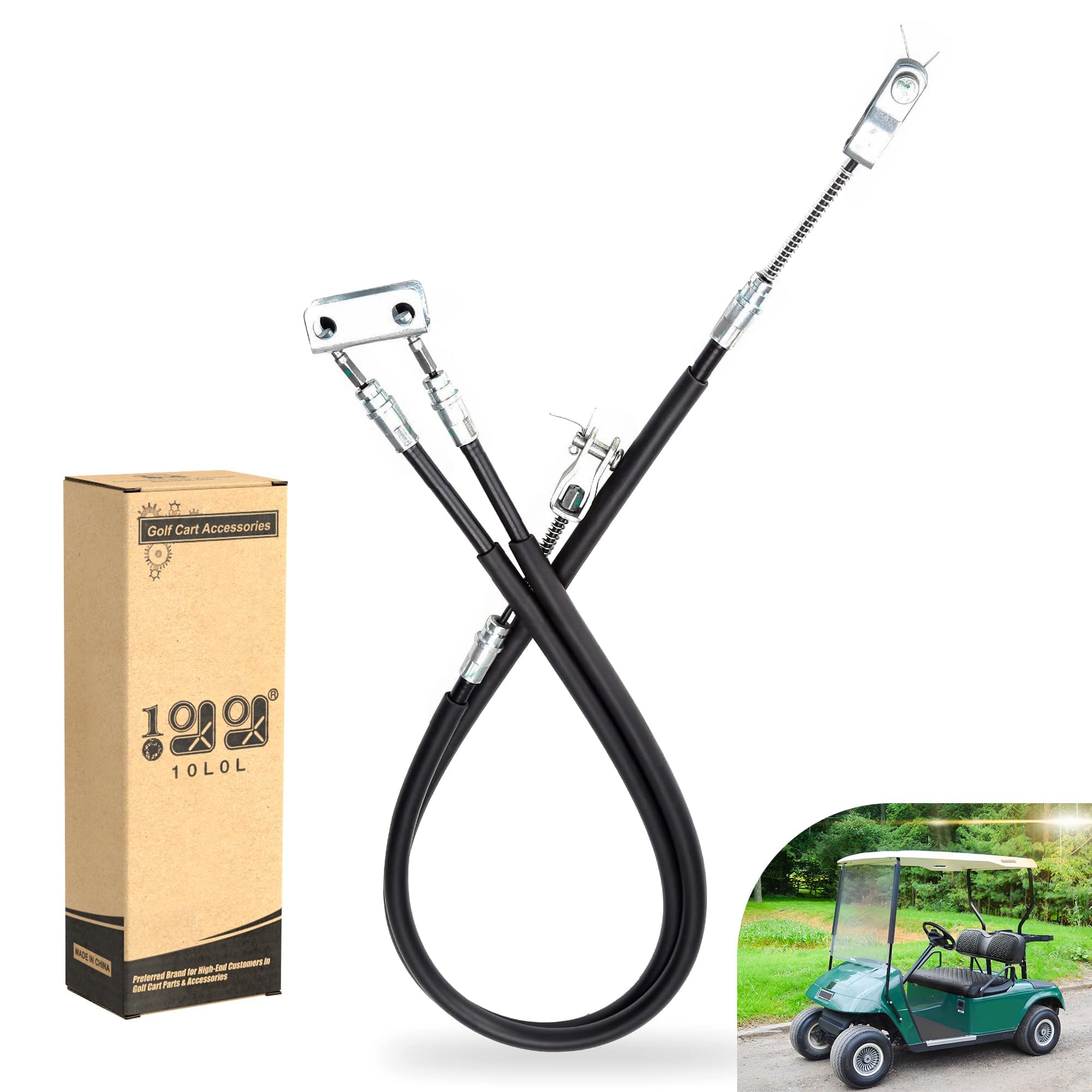 10L0L Zestaw kabli hamulcowych po stronie pasażera i kierowcy pasuje do wózka golfowego EZGO (94+) TXT lub Medalista zastępuje 70969-G03