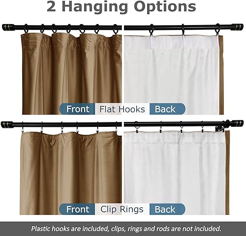 Miniatura 4 de Frelement Cortinas divisoras de habitación extra anchas con ganchos planos de terciopelo de 150 pulgadas, aislamiento de privacidad para cine,