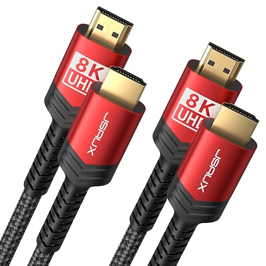 JSAUX 2-Pack Braided HDMI 2.1 Cables