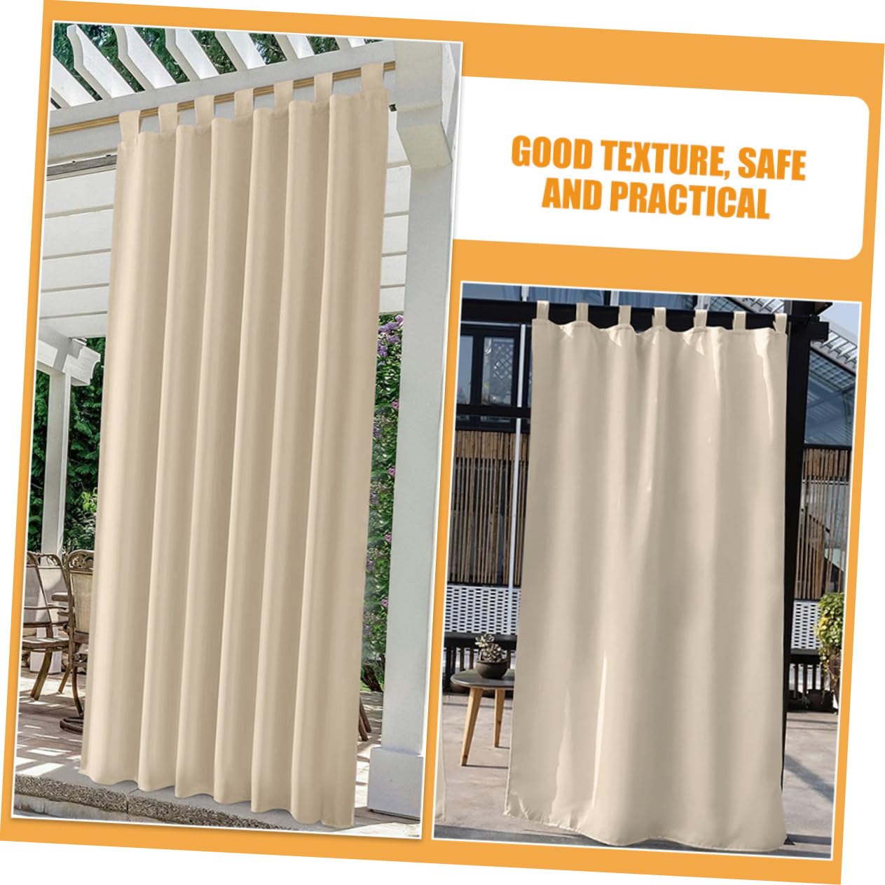 BESPORTBLE Tenda Oscurante Beige in Poliestere, Singolo Pannello