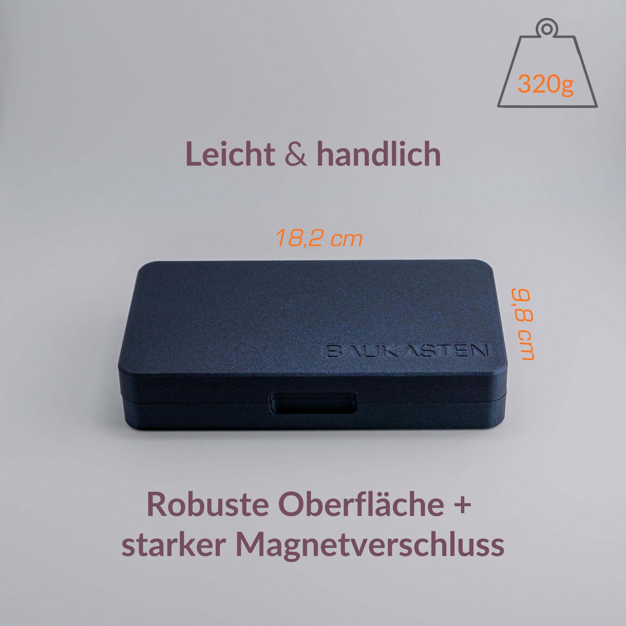 ORIGINAL mit Zubehör & Grinder - Organisierte & mobile Bau-Box mit Rolling Tray für bestes Bauen überall, sicheren Transport, sowie diskrete Aufbewahrung von allen Smoking Utensilien
