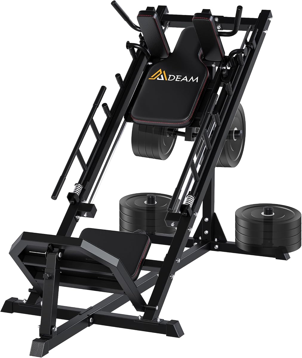 Mdeam Leg Press Hack Squat Machine,Leg Press Machine with Linear Bearing 45-Degree Hack Squat Machine for Gym Home Lower Body Strength Training for Quads, Hamstring, Glutes, Calves