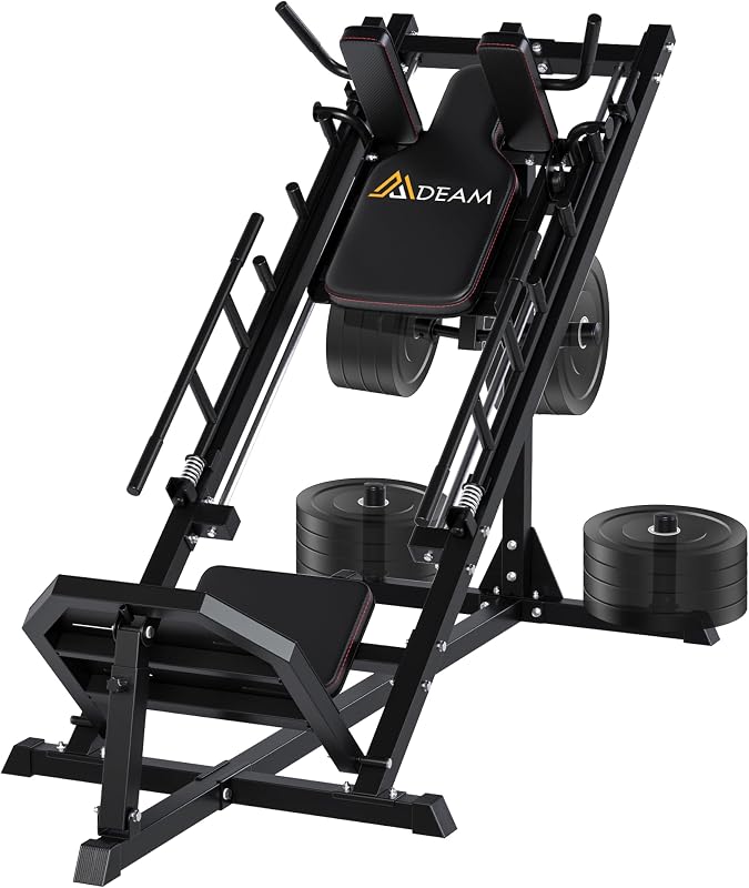 Mdeam Leg Press Hack Squat Machine,Leg Press Machine with Linear Bearing | 2-in-1,45-Degree Hack Squat for Home Gym,Diamond-Plated Footplate,Strength Training for Quads, Hamstring, Glutes, Calves