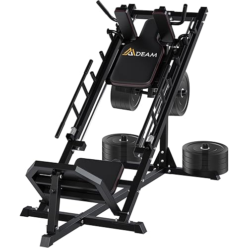 Mdeam Leg Press Hack Squat Machine,Leg Press Machine with Linear Bearing 45-Degree Hack Squat Machine for Gym Home Lower Body Strength Training for Quads, Hamstring, Glutes, Calves