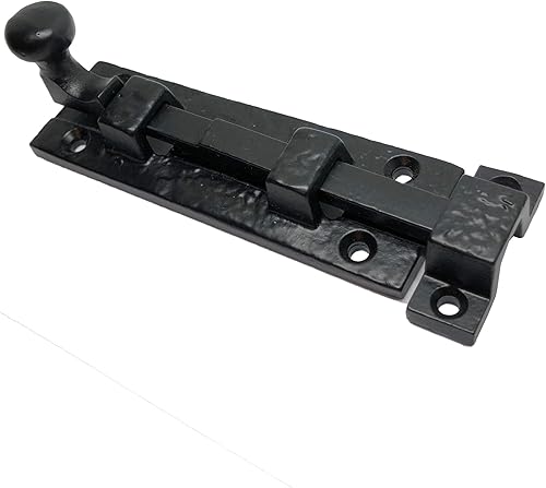 (2) Pestillos de perno de puerta negros de 5 pulgadas  DB-101 Pestillo de perno de puerta de estilo antiguo para puertas, puertas, armarios,