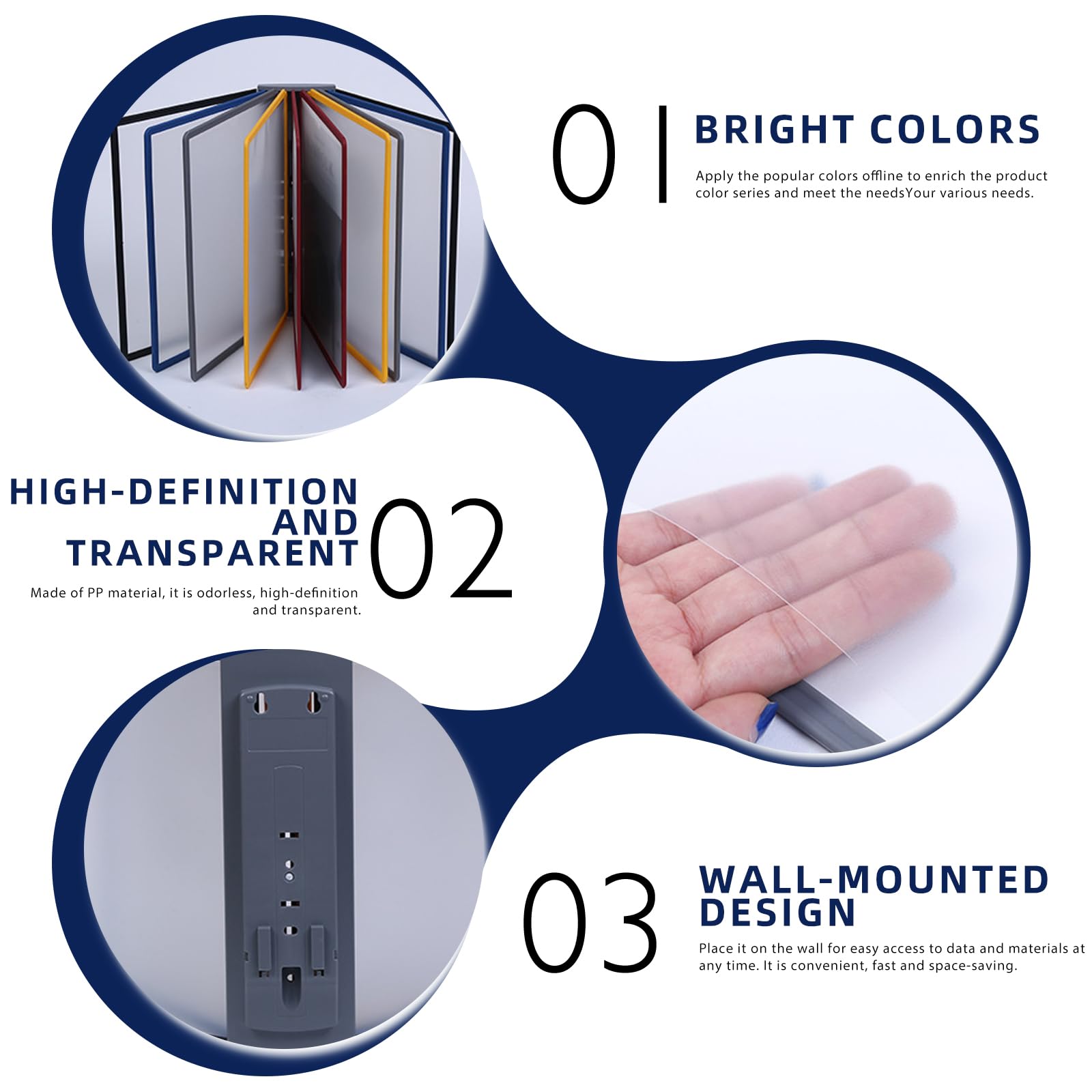 Wand Sichttafelsystem, Durable Sichttafelsystem mit 10 Sichttafeln A4, Wandhalterung Für Dokumente, Ordner Halterung Aus Metall, Sichttafel Vorlagenhalter Wand-Montage für Lager Werkstatt Geschäft